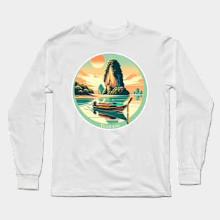 Siticker- Sunset in Thailand - Vintage Travel Adventure Long Sleeve T-Shirt